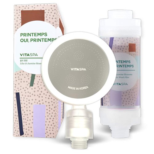 VITASPA Vitamin C Shower Head Filter Set Made in Korea (Pink) - Exellent Skin & Hair Enhancement, Aroma Therapy, Remove Chlorine & Impurities/Gift idea For Her/Him, wife, girlfriend