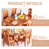 Kisangel 5pcs Dollhouse Table and Chairs Miniature Doll Furniture Ornaments Mini Table Chairs Set for Mini House Accessories