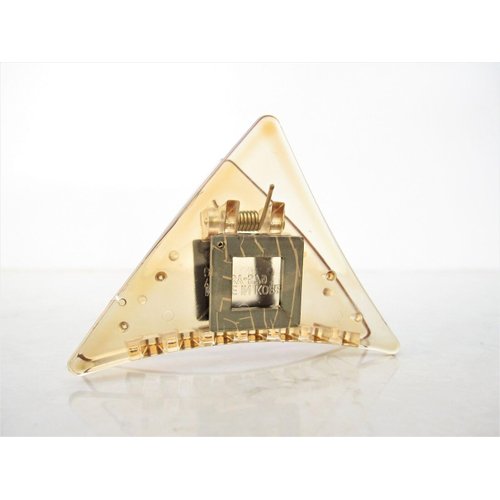 Generic Clear transparent triangle bronze design hair claw clip for medium fine hair (Color: Gold design), 1 Count (Pack of 1)