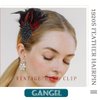 Gangel 1920s Flapper Headband Great Feather Hair Clip Roaring 20s Headpiece Vintage Flower Hairband Harlem Nights Prom Headbands for Women (black)