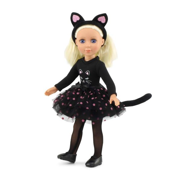 Emily Rose 14 Inch Doll Clothes | New Improved! | 5 Piece Black Cat 14-inch Doll Halloween Costume Outfit Gift Set, Includes Cat Ears, Tights and Shoes | Fits Most 14" Hard-Bodied Dolls