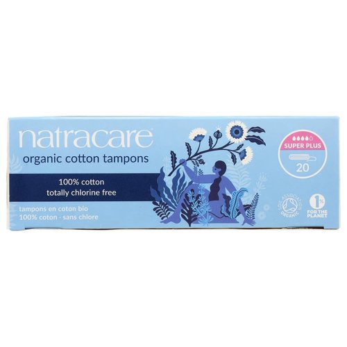 Natracare Organic Cotton Tampons, Super Plus 20 ea (Pack of 8)