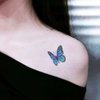 Oottati 2 Sheets Small Tiny Temporary Tattoo Stickers Blue Butterfly