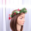 Minkissy Christmas Flower Crown Flower Hairband Christmas Headband Floral Wreath Garland With Holly Berry Leaves Christmas Hair Accessories For Woman Girls