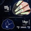 XEAOHESY 20 Pieces Silver Alloy Virgo Zodiac Nail Charms 10pcs Virgo Symbols Sign Charms for Nails 10pcs Virgo Words Nail Charms for Women Nail Art Decoration