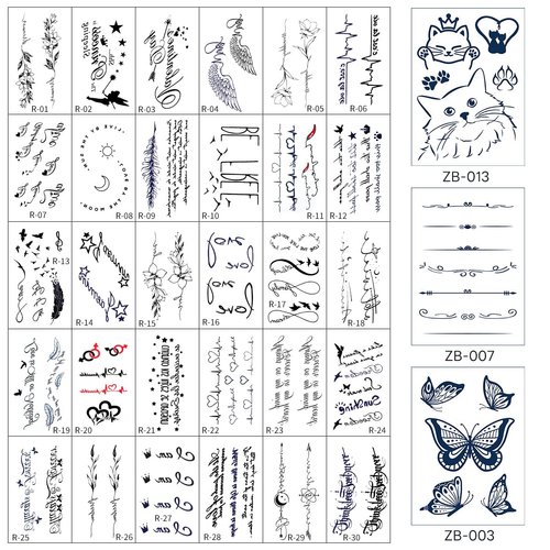 ALXBSONE Realistic Temporary Tattoos, 33 Sheets Geometric Planets Fake Tattoo, Fashion Floral Leaf Tattoo Stickers for Men and Women(Set02)