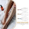 rosenice Scalp Massager Hand Held Therapeutic Head Scratcher Steel Wire Head Massager with Wooden Handle for Home Spa Relief and Relaxation (3 Packs)