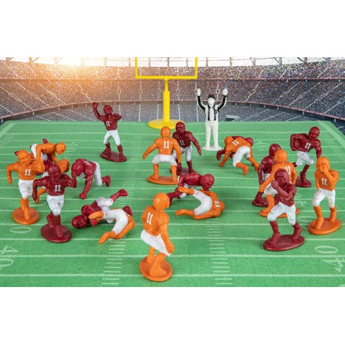 Kaskey Kids Football Guys – Maroon vs Orange Inspires Kids Imaginations with Endless Hours of Creative, Open-Ended Play – Includes 2 Teams & Accessories – 28 Pieces in Every Set!