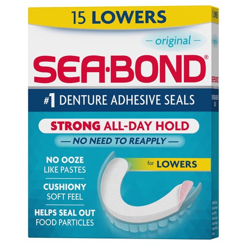 SEA-BOND Denture Adhesive Wafers Uppers Original 15 EA - Buy Packs and SAVE (Pack of 2)