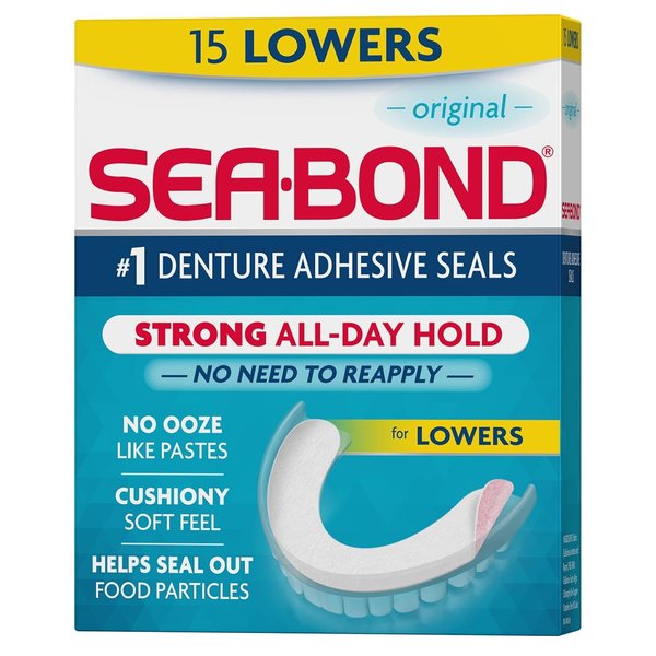 SEA-BOND Denture Adhesive Wafers Uppers Original 15 EA - Buy Packs and SAVE (Pack of 2)