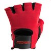 Contraband Black Label 5050 Mens Basic Leather Fingerless Weight Lifting Gloves - Durable Light - Medium Padded Split Leather Gym Gloves - Perfect Classic Lifting Gloves (Pair) (Red, Medium)