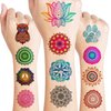 Happy Diwali Temporary Tattoos 81 PCS Indian Festival of Lights Party Themed Stickers for Kids Birthday Party Supplies, Decorations, Favors, and Prizes (Mandala)