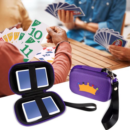Meetikar Travel Card Games Case Compatible with Card Games Set, Card Case Compatible with UNO Card Case, Playing Card Case, Game Card Holder (Not Including Cards) (Purple)