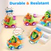 Remote Control Car for Toddlers 1-3: Dinosaur RC Cars Toys for Kids 2-4 with Led Lights Music, Christmas Birthday Gifts for 3-5 Year Old Boys, 2 Packs for Racing