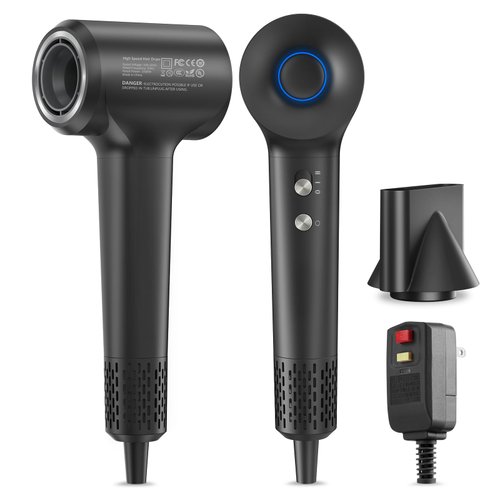 Hair Dryer, 110000 RPM Professional High-Speed Blow Dryer 200 Millions Negative Ionic Care Hair Dryer for Fast Drying, Low Noise Thermo-Control Hair-Dryer with 360° Magnetic Nozzle for Home Travel