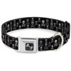 Buckle-Down Seatbelt Buckle Dog Collar - Multi Skull Black/Gray - 1.5" Wide - Fits 16-23" Neck - Medium