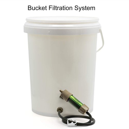 miniwell Gravity Water Filter Straw Ultralight Versatile Hiker Water Filter Optional Accessories. TUV Proven Emergency Kit Hurricane Storm Supplies. (Water Filter with Bucket Connector)