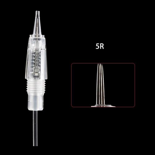 10PCS Permanent Makeup Clear Needle Cartridges for Eyebrow Tattoo Machine (5R)
