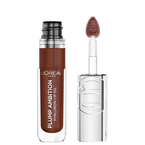 L’Oréal Paris Paradise Plump Ambition Hyaluron Lip Oil, 24 HR Lip Care with Hyaluronic Acid, Volumizing Lip Makeup with Glass-Like Shine, La Nuit Sparkle, 0.16 Fl Oz