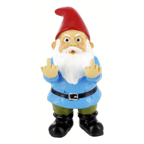 Gnometastic Mini Gnomes - Middle Finger Gnome 3.5in, Double Bird Gnome - Naughty Garden Gnome for Fairy Garden, Funny Garden Gnomes Decoration for Yard, Outdoor Lawn Ornament and Home Decor