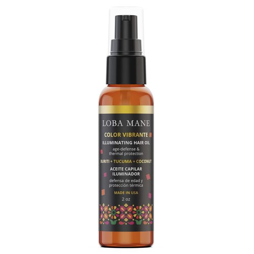 Loba Mane Illuminating Hair Oil for Curly Frizzy Hair - Hair Serum for Dry Damaged Thick Curly Hair - Infused with Buriti, Tucuma, and Argan Oil for Deep Hydration - Vegan, Natural & Organic (2oz)