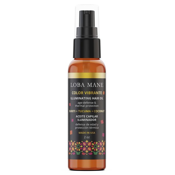 Loba Mane Illuminating Hair Oil for Curly Frizzy Hair - Hair Serum for Dry Damaged Thick Curly Hair - Infused with Buriti, Tucuma, and Argan Oil for Deep Hydration - Vegan, Natural & Organic (2oz)