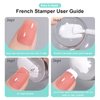 X&D Nail Art Stamper Clear Jelly Nail Art Stamping Transparent Silicone Rubber Nail Polish Stamper with Acrylic Scraper, Spare heads, Stainless Steel Plate Kit for French Tips and Transfer Images B
