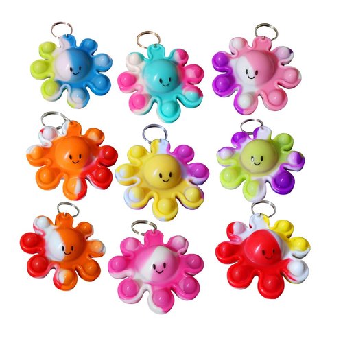colorbopop Bulk Mini pop Bubble Keychain Fidget Present,octopus Party Favors,Classroom Students Boys Girls Birthday Small Gifts