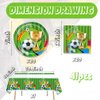 41pcs Soccer Party Supplies ,include 20 Plates, 20 Napkin and 1pcs Tablecloth,Used for Soccer Birthday Party Decoration (Green Soccer III)