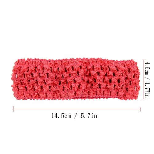 Numblartd 25 Pcs Colourful Crochet Elastic Headbands Hair Accessories - 1.5 Inch Width Stretch Hair Bands DIY Head Bows and Flower Accessories