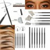 Magik 2-4 Pack Eyebrow Pencil Waterproof Smudge-proof Eyebrow Brush Microblading (Natural Black, 2 Pack)