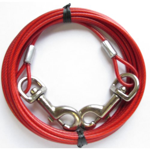 Habco Products Dog Tie Out Run Cable Long Leash Yard Stake Pet Restraint Leashes Runner Chain