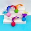 lpdrzka Cat Toy Balls, Cat Bouncy Ball with Feathers Interactive Cat Toys Cat Exrecise Toy, Safe for Your Kitty (5 PCS - Random Color)