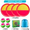 Outdoor Games for Kids - Beach Games, Outside Toys for Kids Ages 4-8, Toss and Catch Ball Set, with 4 Paddles 4 Balls, and 1 Storage Bag, Beach Toys for Kids Easter Gifts for Kids - 4 Pink