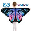 Sunlisky Kids Butterfly Wings Costume for Girls Fairy-Wings Mask Party Favors Gifts (Blue Red Sets)