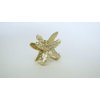 Generic Small gold metal and pearl starfish hair claw clip bridal clip