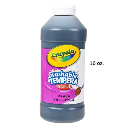 Crayola Artista II Washable Tempera Paint in Black, Painting Supplies, 16oz