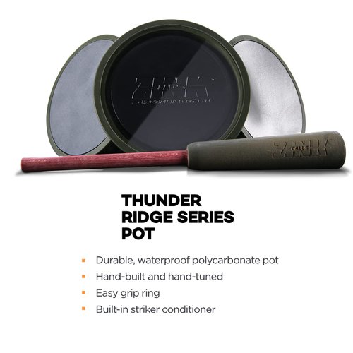 Zink Calls Thunder Ridge Series Hunting Pot Turkey Call | Durable Waterproof Polycarbonate Hand-Built Hand-Tuned User-Friendly, Crystal