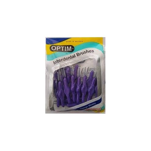 stoddard OPTIM Purple Interdental Brushes - 25 Pack - 1.1mm Purple Size for Optimal Oral Hygiene.