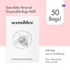 Scensibles Disposal Bags for Menstrual Care Products - 50 ct Refill Box - for Disposal of Tampons, Pads, Panty Liners, Hygiene Products