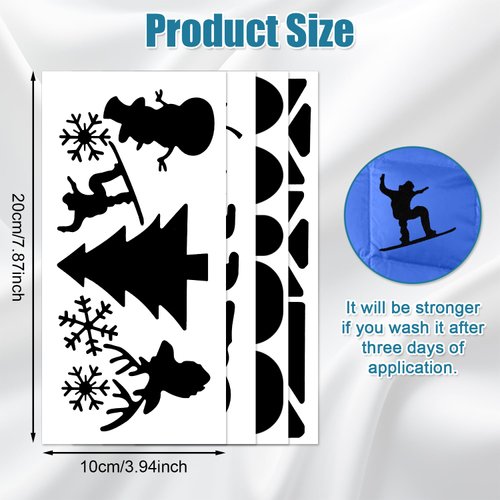 8 Sheets Down Jacket Repair Patches, 8 x 4 Inch Self Adhesive Nylon for Puffer Jacket Repair Tape with Rich Patterns Washable Fabric Repair Patch Kit for Outerwear Clothing Bags Backpacks (Black)