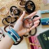 Tanha 15Pcs Hair Tie Bracelet,Hair Ties For Women Men,Ponytail Holders For Thick Hair,Strong Stretchy No Damage No Crease Hair Bands (Blue)