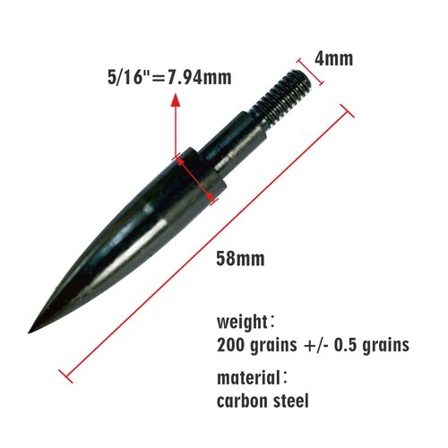 12pcs Archery Arrow Tips 100/125/150/200 Grain Field Tips 5/16 Inch Screw in Bullet Points , Archery Target Crossbow Practice Tip for Arrow Recurve Bow Compound Bow, Hunting Bow Arrow Target Practice