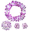 Hawaiian Leis Headband Wristbands Flower Hair Clips Luau Tropical Women Necklace Headpiece Hair Bands Hairband Bracelets Summer Beach Pool Cosplay Dress Up Birthday Party Decorations Supplies Purple