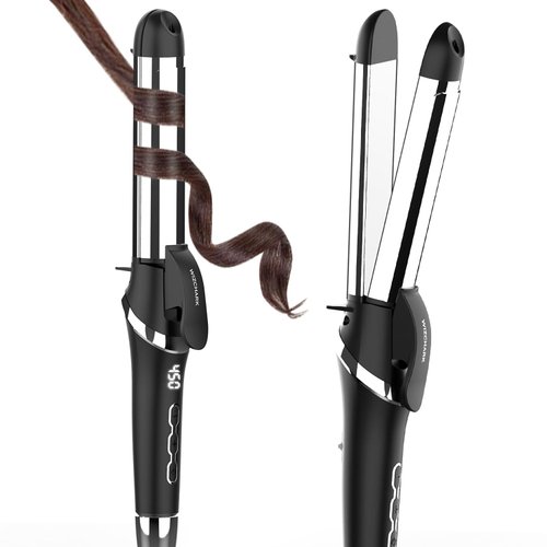 Hair Straightener and Curler 2 in 1, Flat Iron Hair Straightener, Curling Iron 1 1/4 Inch Ceramic, Flat Iron Curling Iron in One Dual Voltage Travel with Adjustable Temp for All Hair Types