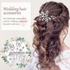 HINZIC Wedding Crystal Bride Hair Comb Flower Pearl Bridal Side Comb Hair Accessories for Women Girl Hair Decorative Wedding Party Cosplay Embelishments Christmas Valentine Gift(Pack of 1）