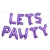 9PCS 16'' Foil Balloon Dog Pet Birthday Lets Pawty Balloons,Happy Birthday Banner for Pet Dog Party Supplies Decoration Set(PAWTY Purple)