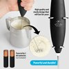 Zulay Kitchen Premium Gift Milk Frother Complete Set - Handheld Foam Maker, Stencils & Frothing Pitcher Set - Whisk Drink Mixer for Coffee - Mini Blender for Cappuccino, Frappe - Black