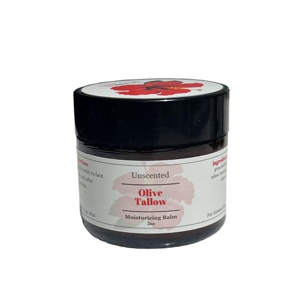 OLIVE TALLOW BALM. 100% Grass-Fed Beef Tallow & Organic Olive Oil – Natural Face Moisturizer for Sensitive Skin. Beef Tallow for Skin Care, 2oz. (2 oz, Unscented)