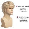 Beweig Mens Wig Short Blonde Wig Short Layered Synthetic Hair for Male Cosplay Anime Halloween Wig
